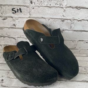 Birkenstock Boston Soft Footbed Black Suede Slip On Clogs - Women’s Size EU 38